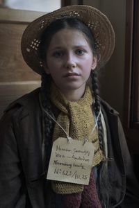A SMALL LIGHT - Agi Tietjen as young Miep in A SMALL LIGHT. (Credit: National Geographic for Disney/Dusan Martincek)