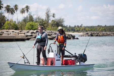 Puerto Rico - Anthony (R) and Gordon Ramsay (L) fish off the coast of Puerto Rico. (Credit: National Geographic/Joelly Rodríguez)