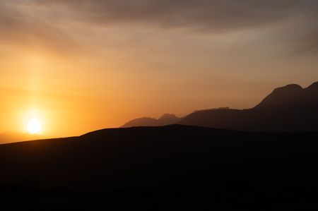 The Langeberg Mountains at sunset. (National Geographic/Virginia Quinn)