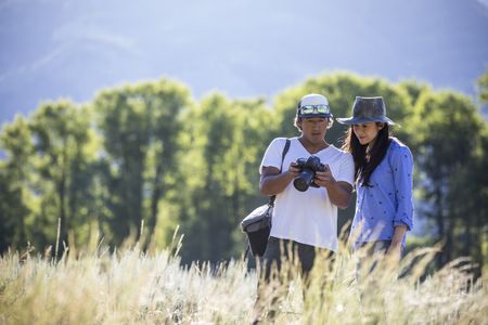 Jimmy Chin and Chai Vasarhelyi on location during the filming of Free Solo. (National Geographic/Chris Figenshau)