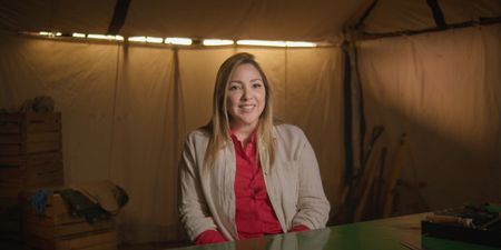 Kathleen Martinez in a tent during an interview.  (credit:  National Geographic)