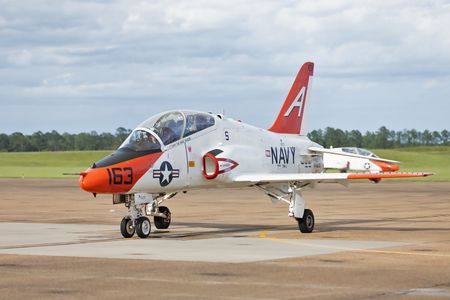 A taxiing T-45 on base at NAS Meridian. (Credit: National Geographic/Freddie Claire)