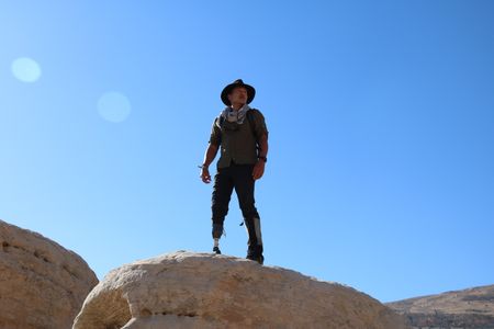 Petra, Jordan - Albert Lin Albert on the stairway at Sela. (National Geographic)