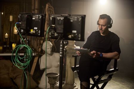 Host and Executive Producer Tom Hiddleston in studio for Pompeii: Out of Time with Tom Hiddleston. (National Geographic/Christian Black)