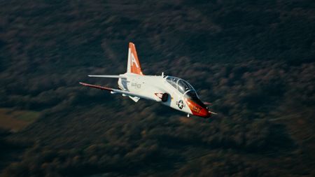 Student Captain Micah Nissly during his dogfighting test. (Credit: National Geographic)