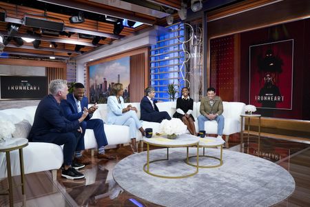SAM CHAMPION, MICHAEL STRAHAN, ROBIN ROBERTS, GEORGE STEPHANOPOULOS, DOMINIQUE THORNE, ANTHONY RAMOS