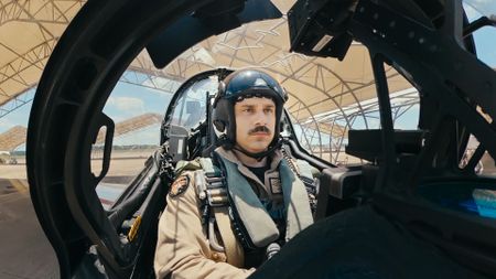 Student LTJG Spenser Neel gets 'in the zone' before his next test flight. (Credit: National Geographic)