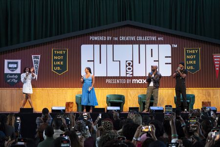 EMAYATZY CORINEALDI, KAITLYN MCNAB (MODERATOR), MORRIS CHESTNUT, MCKINLEY FREEMAN