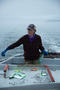Gail Sterling commercially fishes for salmon. (National Geographic/Wayne Moss)