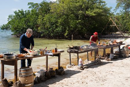 Gordon Ramsay and Chef Paul during the final cook in Florida. (National Geographic/Justin Mandel)