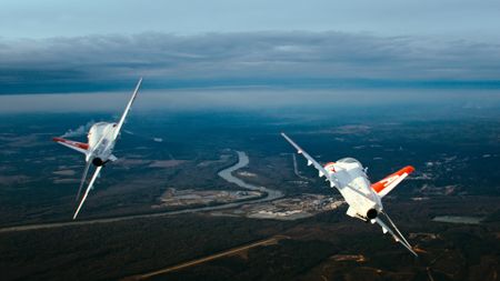 T-45s during a dogfighting test. (Credit: National Geographic)