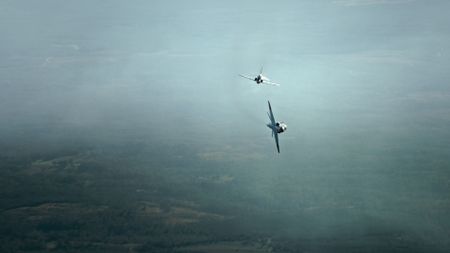 Student Captain Micah Nissly during his dogfighting test. (Credit: National Geographic)