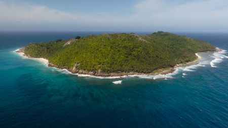 An aerial view of Fregate Island in Seychelles. (National Geographic)