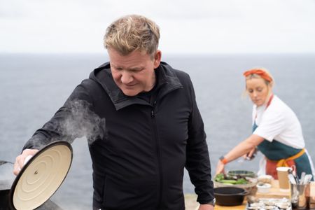 Gordon Ramsay and Chef Anna Haugh at the final cook. (National Geographic/Justin Mandel)