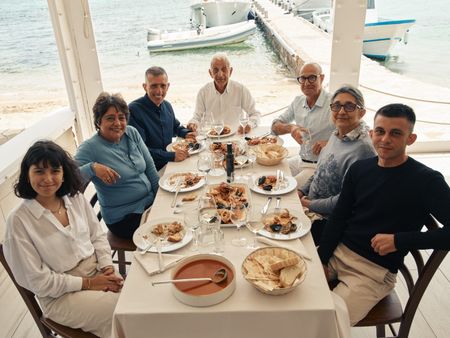 TUCCI IN ITALY - “Sardinia” - The crown jewel of the kingdom of Tavolara is the family restaurant, Da Tonino. They serve mainly whatever they can get their hands on, meaning seafood. (National Geographic/Matt Holyoak)TONINO BERTOLEONI, STANLEY TUCCI