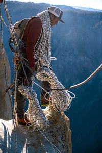 Jimmy Chin during production of National Geographic Documentary Films Oscar nominated "Free Solo".  (National Geographic/Cheyne Lempe)