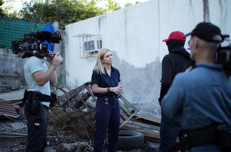 The crew films Mariana van Zeller and H3 in Culiacán, Mexico. (National Geographic)