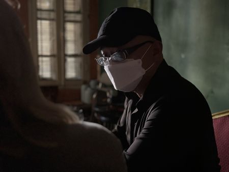 V explains to Mariana van Zeller how his team of investigators are breaking the case of women being trafficked into China as brides. (National Geographic)