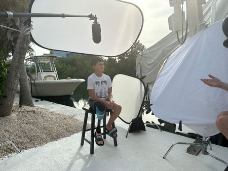 BTS of Jameson Reeder Jr being interviewed by the crew. (National Geographic/Martin Cass)