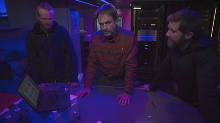 Rolf-Arne Ølberg, Jon Aars and Aldo Kane are back on the OceanXplorer analyzing data from previously tagged Svalbard polar bears, discussing how they've had to adapt their hunting strategy to land-based animals due to melting sea ice. (National Geographic)