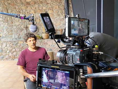 Gerd Serrasolses is interviewed in Sort, Spain.  (National Geographic/Gene Gallerano)