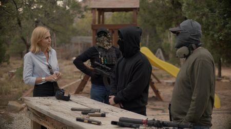 Ghost gun manufacturer Mike shows his product to cartel customers. (National Geographic)