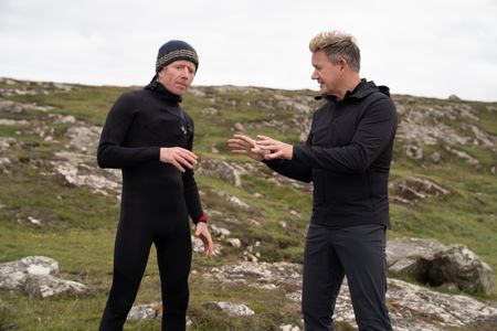 Crab Coasteerer Stevie and Gordon Ramsay. (National Geographic/Justin Mandel)