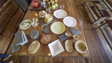 A dining set up at Chef Rolando Chamorro's restaurant located at Hacienda Mamecillo, Boquete, Panama. (National Geographic for Disney/Missy Bania)