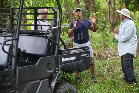 Christian Cooper speaks with Jose Salguero, a leading ornithologist in Puerto Rico who happens to be a blind birder. (National Geographic for Disney)