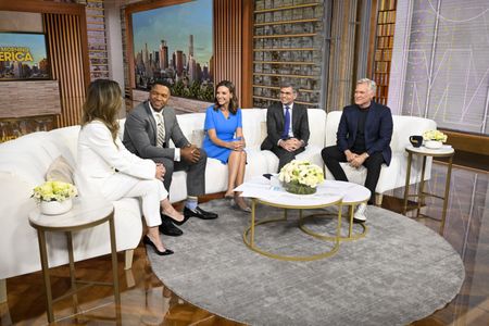 RHIANNON ALLY, MICHAEL STRAHAN, MARY BRUCE, GEORGE STEPHANOPOULOS, SAM CHAMPION
