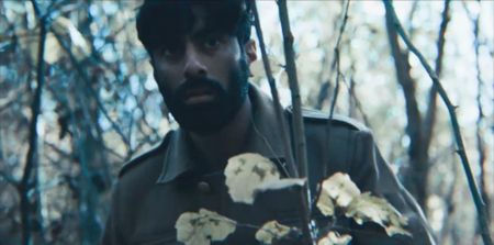 Medic Siddiq Ahmed (played by Rishi Rian) is pictured during his escape to Andorra in a WW2 historic reenactment scene for "Erased: WW2's Heroes of Color." Medic Siddiq Ahmed was a member of Force K6, an Indian Regiment of mule handlers in WW2. Amidst the chaos of Dunkirk and the advancing German Army, one little-known Indian Regiment fights for victory and independence. (National Geographic)