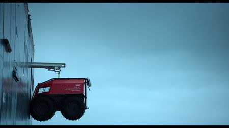 La Commandant Charcoat's All Terrain Vehicle is deployed onto the Arctic Ice. (credit: National Geographic)