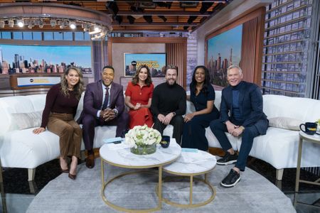 GINGER ZEE, MICHAEL STRAHAN, REBECCA JARVIS, DEREK HOUGH, RACHEL SCOTT, SAM CHAMPION