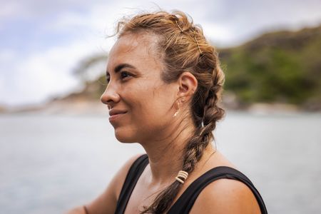 Dr. Alex Schnell on location on Lizard Island, Australia.  (National Geographic for Disney/Harriet Spark)