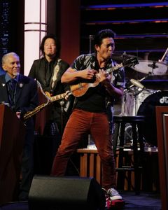 JAKE SHIMABUKURO AND MAIYA SYKES WITH THE CLETONES