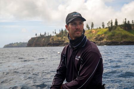 Charlie Huveneers searching for Tiger Sharks. (National Geographic/Sophy Crane)